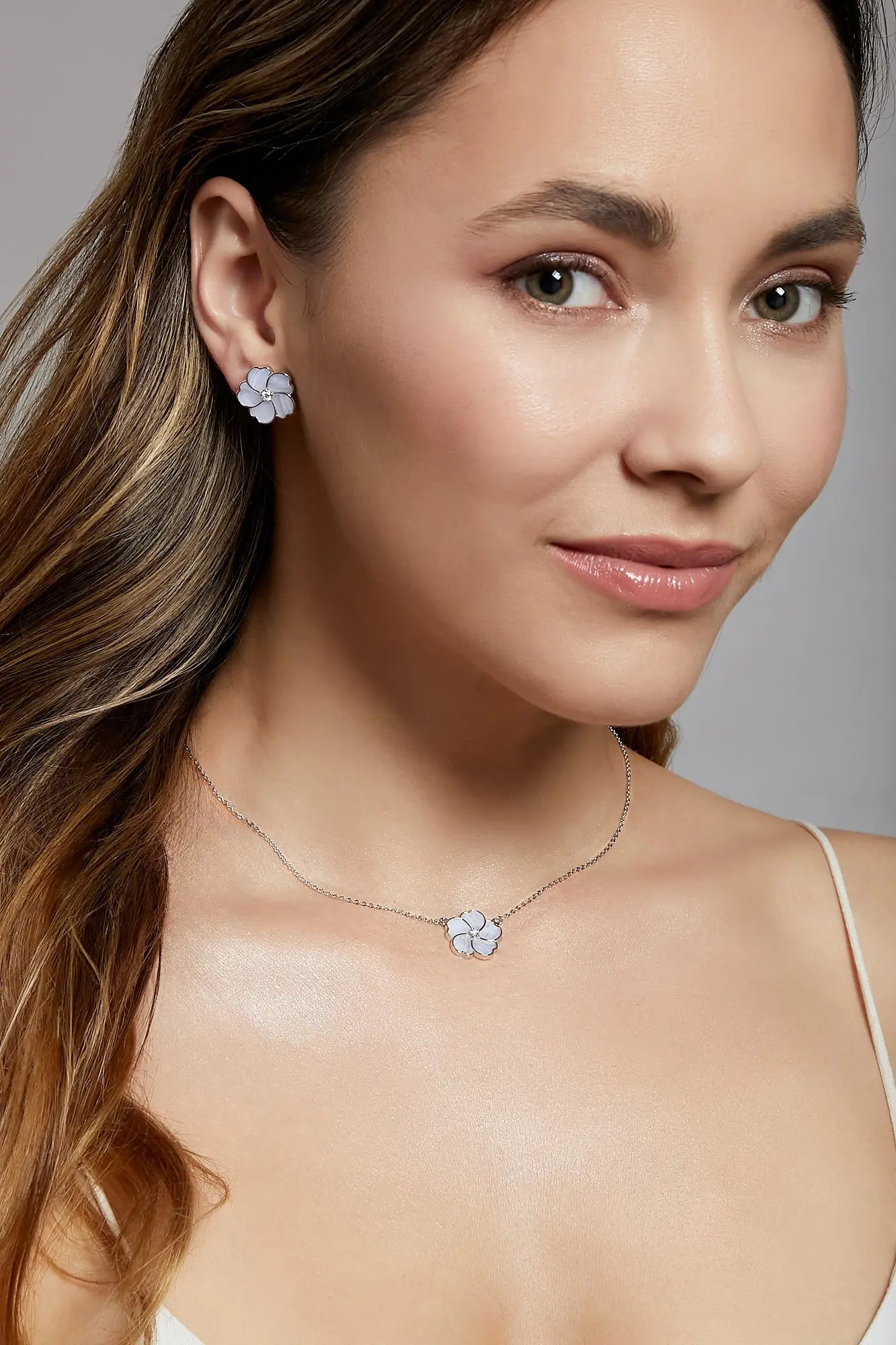 Bauhinia Blakeana Chalcedony Classic Necklace Dryden Jewelry