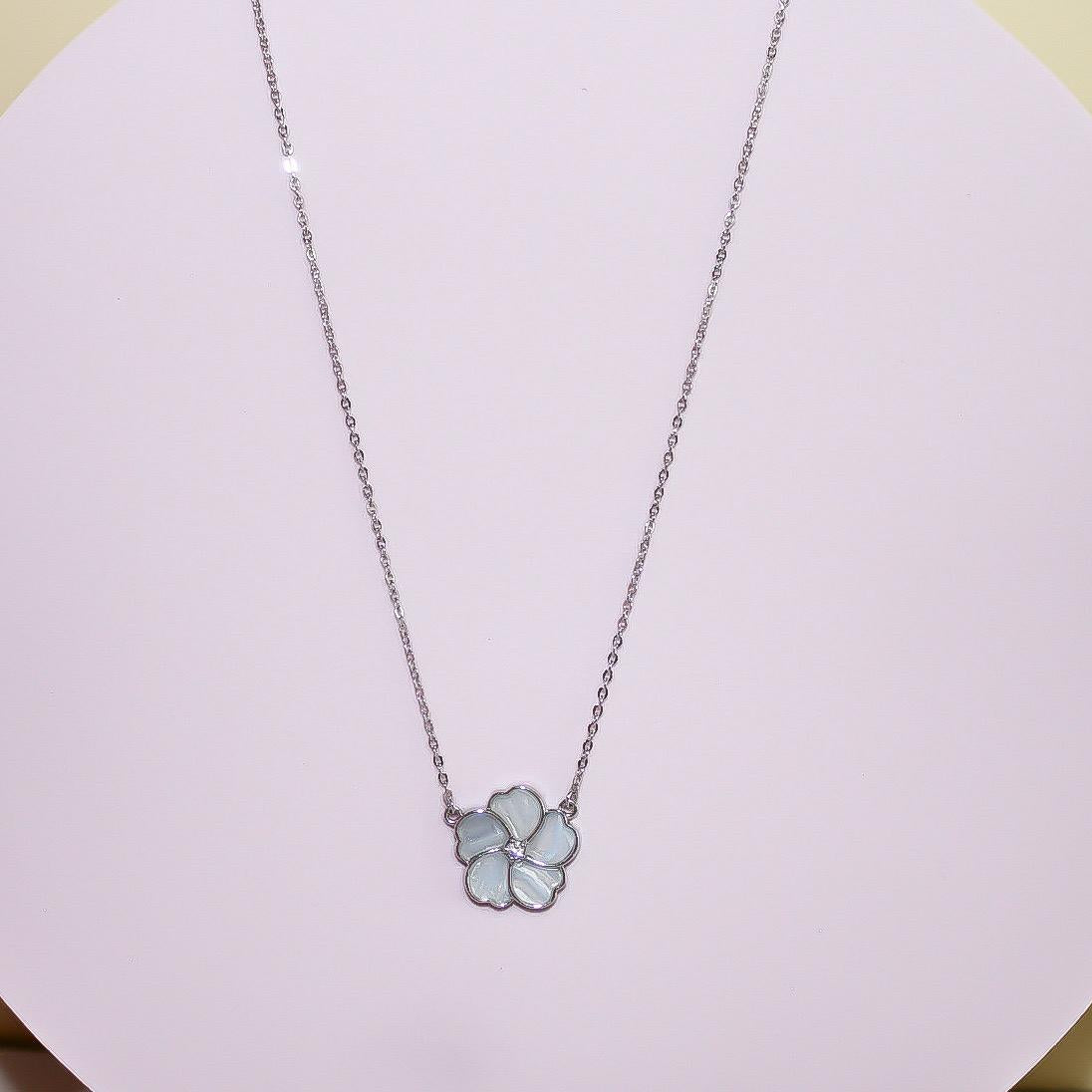Playful Bow White Mother of Pearl Necklace