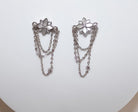 Clematis RockStar Silver Dangling Chain Earrings