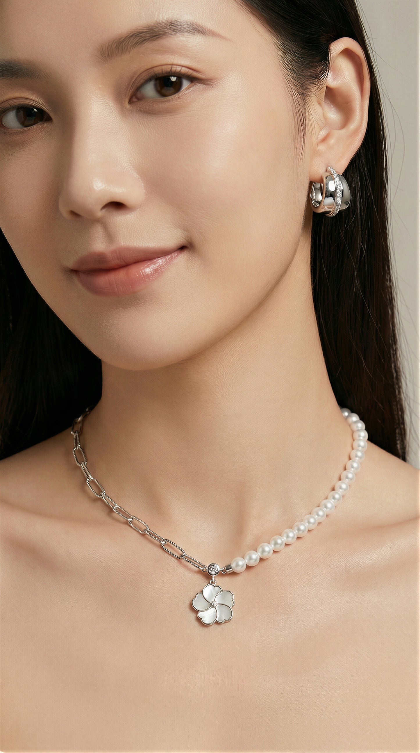 Silver Chunky Hoop Earrings