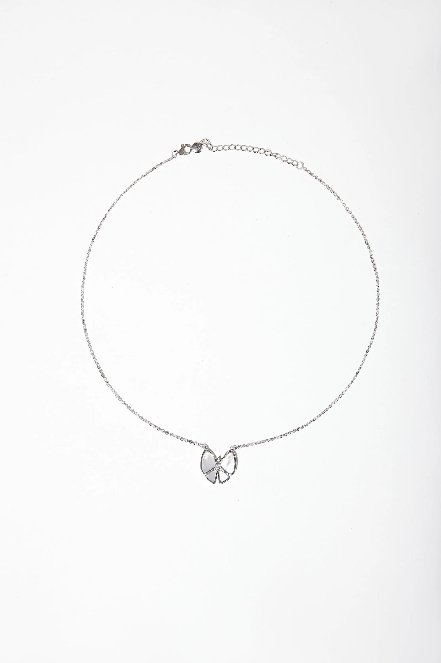 Playful Bow White Mother of Pearl Necklace Dryden Jewelry