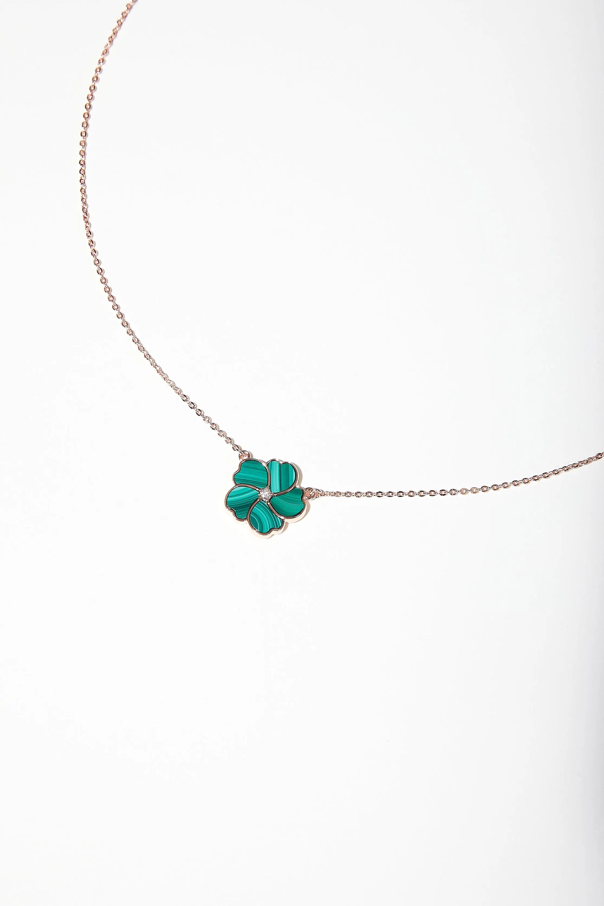 Bauhinia Blakeana Malachite Classic Necklace Dryden Jewelry