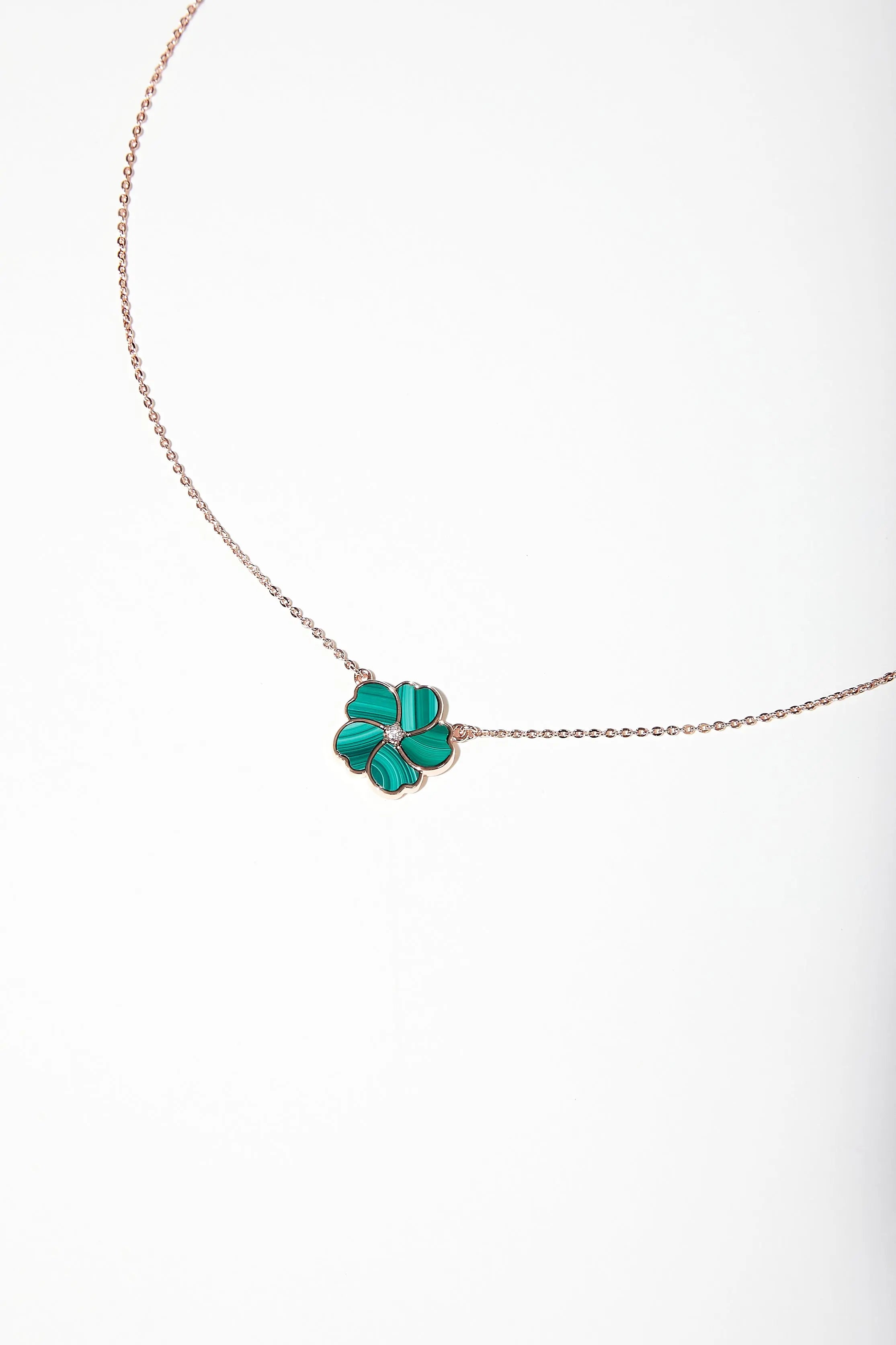 Bauhinia Blakeana Malachite Classic Necklace Dryden Jewelry
