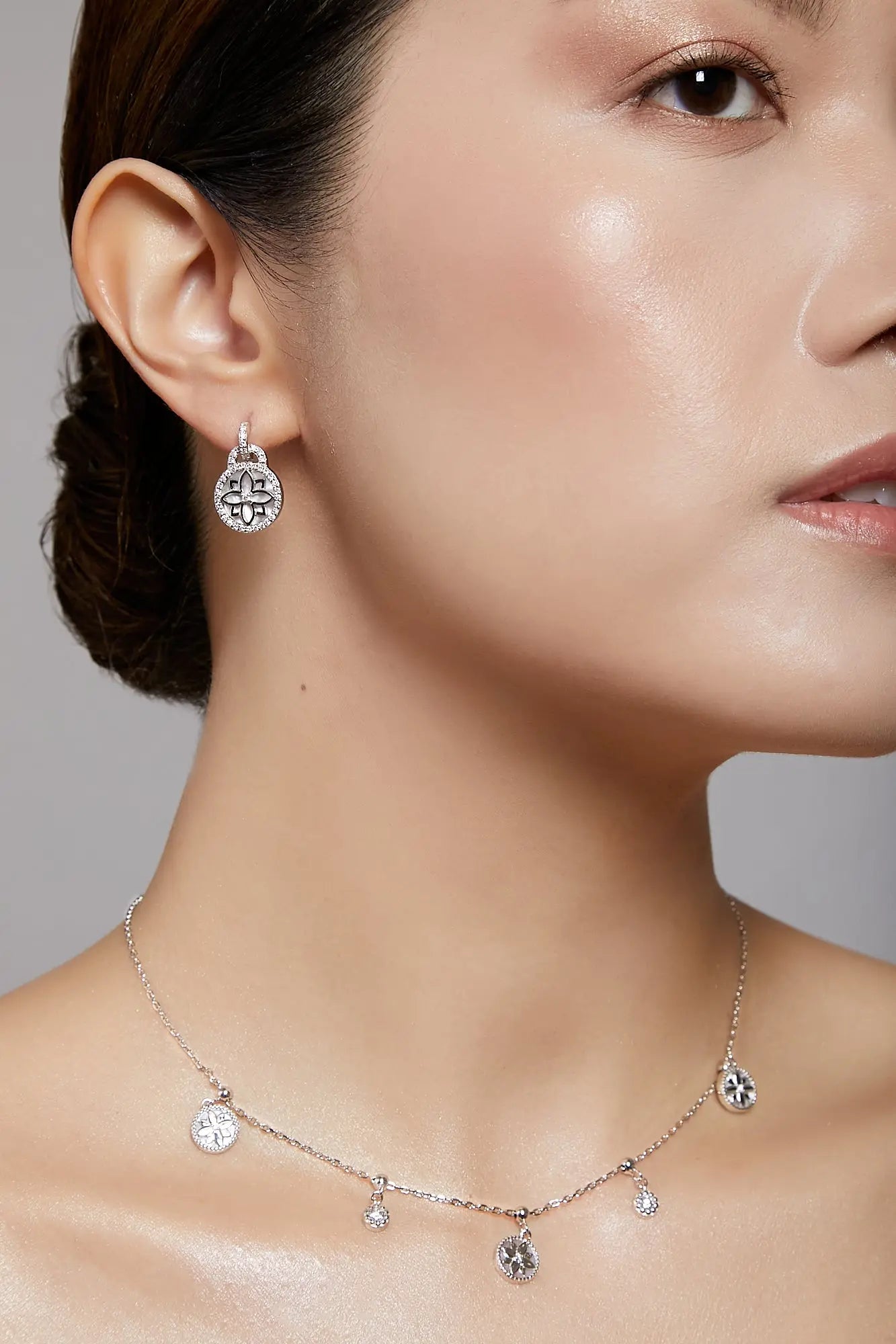 Clematis Mini Goddess Silver Earrings Dryden Jewelry