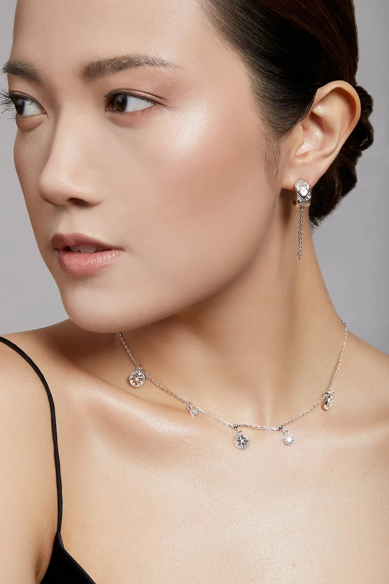 Butterfly Dangling Silver Chain Earrings Dryden Jewelry