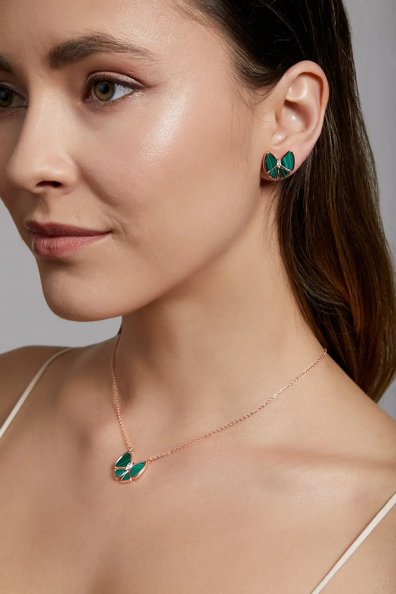 Playful Bow Malachite Studs Dryden Jewelry
