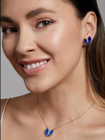 Playful Bow Lapis Lazuli Necklace Dryden Jewelry