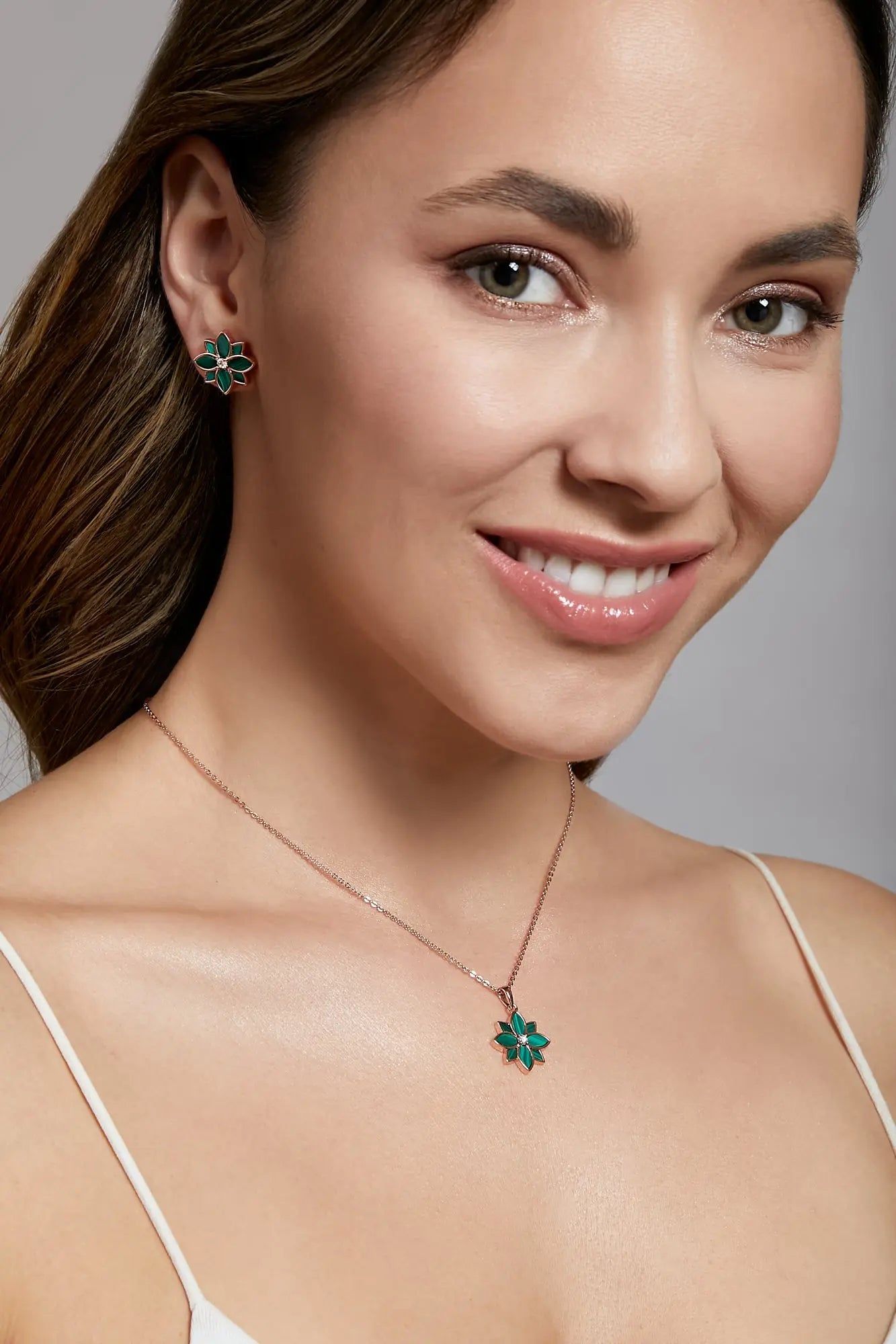 Clematis Malachite Classic Necklace Dryden Jewelry