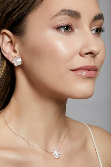 Bauhinia Blakeana White Mother of Pearl Classic Necklace Dryden Jewelry