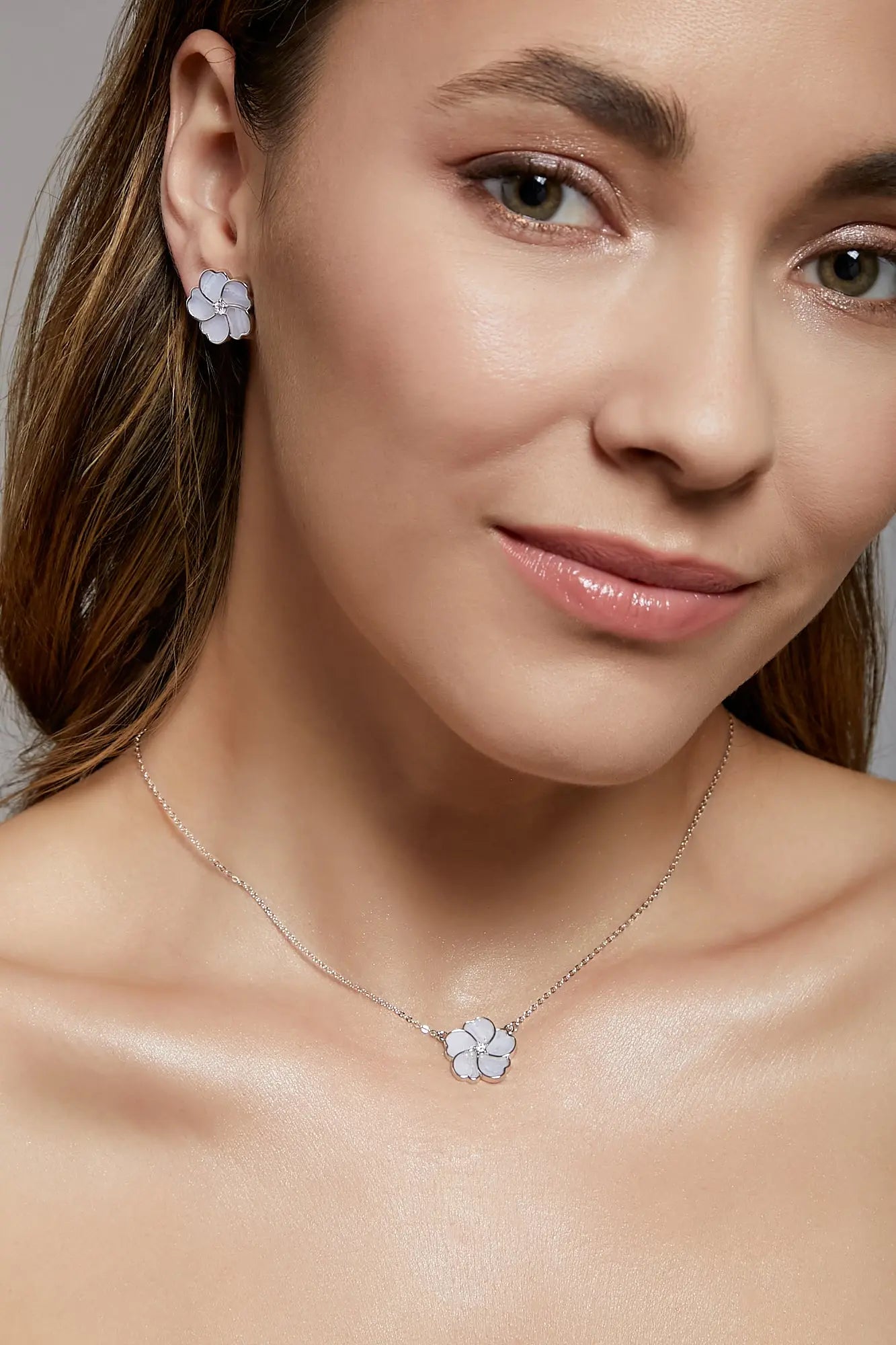 Bauhinia Blakeana Chalcedony Classic Necklace Dryden Jewelry