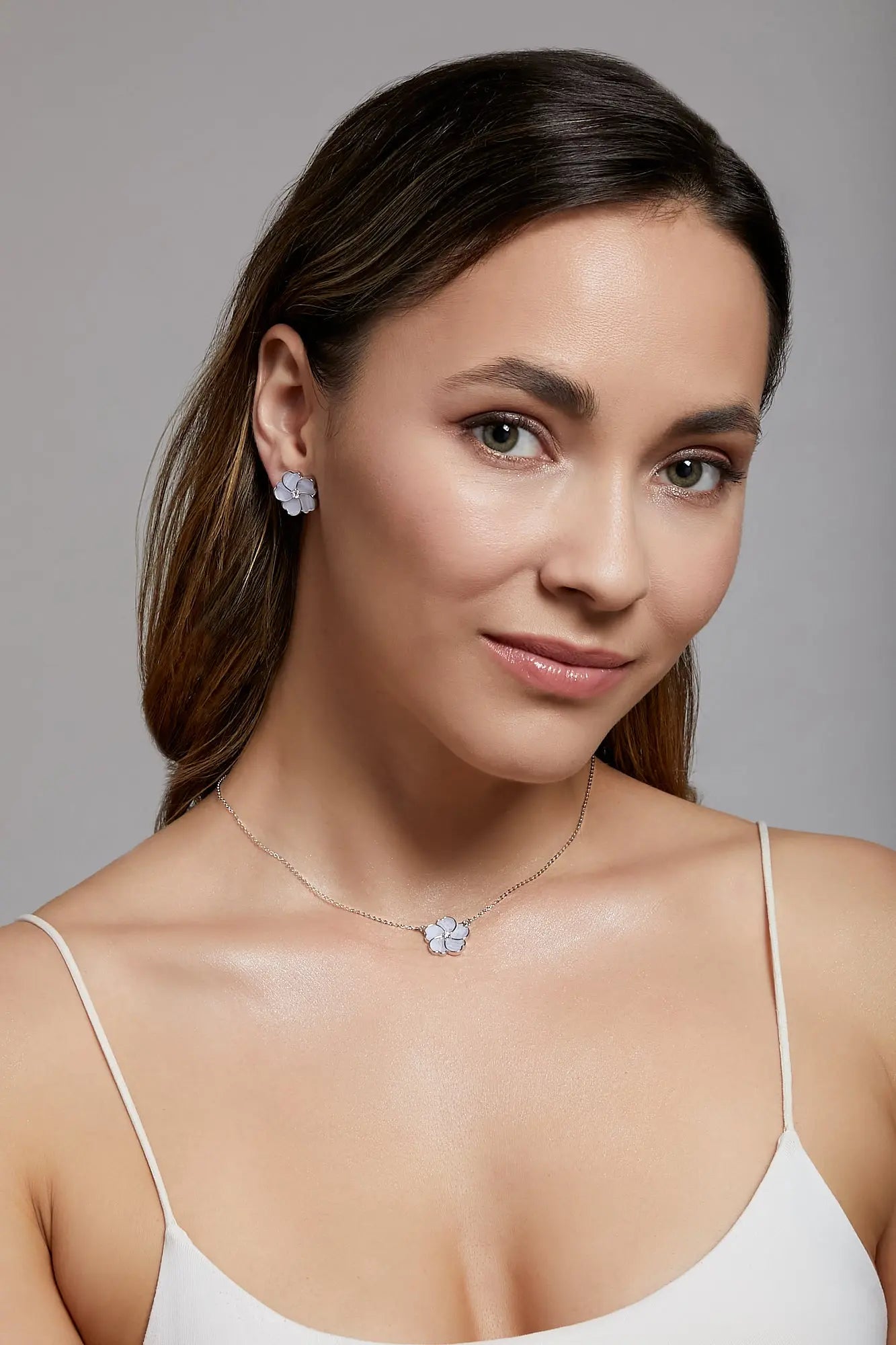 Bauhinia Blakeana Chalcedony Classic Studs Dryden Jewelry