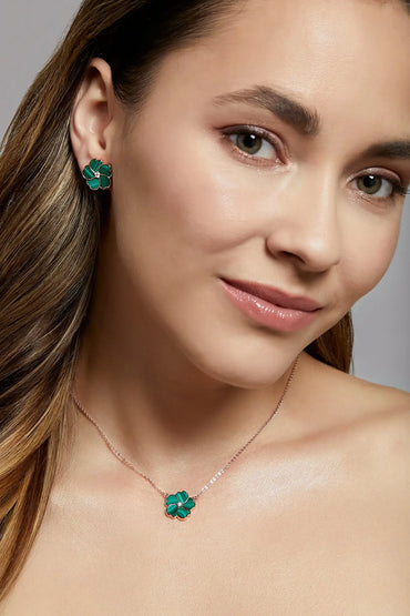 Bauhinia Blakeana Malachite Classic Necklace Dryden Jewelry