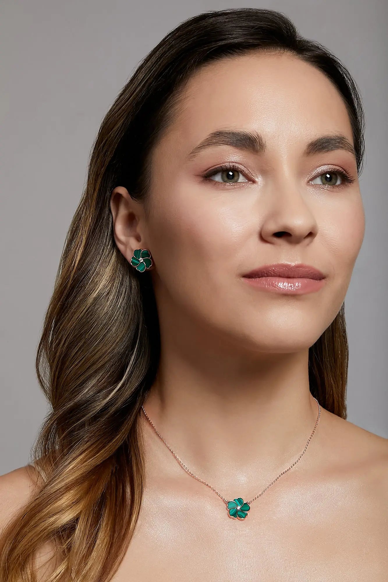 Bauhinia Blakeana Malachite Classic Necklace Dryden Jewelry