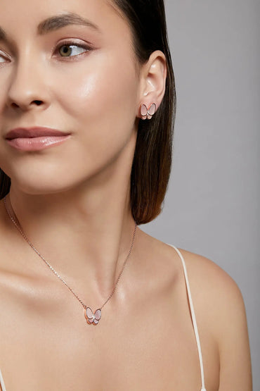 Butterfly Pink Mother of Pearl Classic Necklace Dryden Jewelry