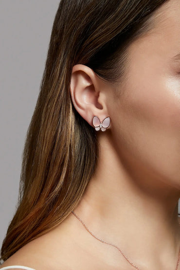Butterfly Pink Mother of Pearl Classic Studs Dryden Jewelry