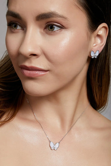 Butterfly Chalcedony Classic Necklace Dryden Jewelry