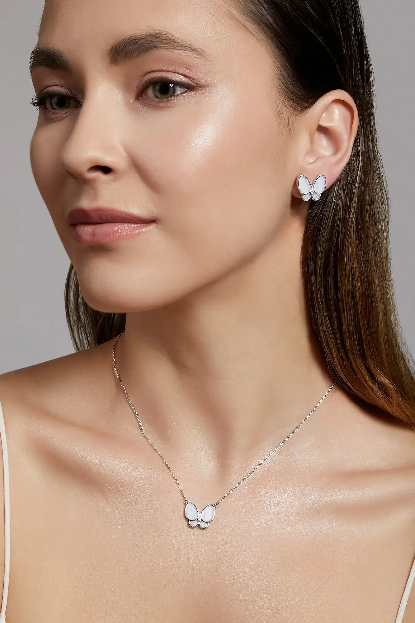 Butterfly Chalcedony Classic Studs Dryden Jewelry
