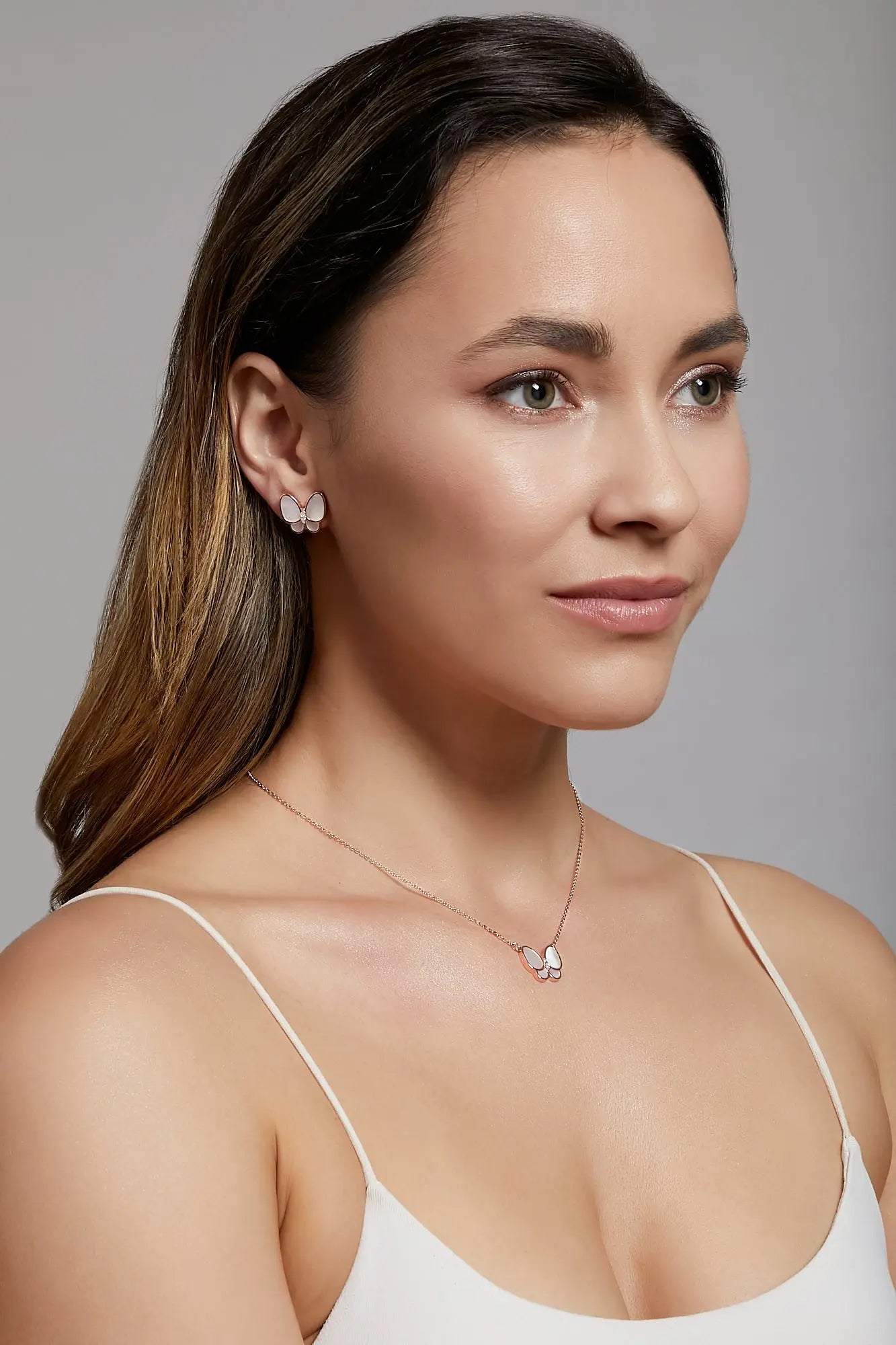 Butterfly White Mother of Pearl Classic Necklace Dryden Jewelry