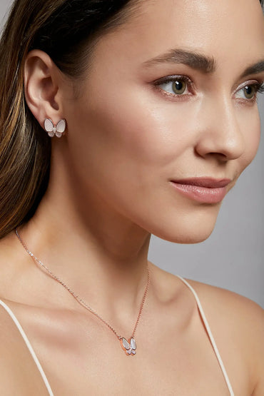 Butterfly White Mother of Pearl Classic Studs Dryden Jewelry