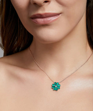 Clover Faith Malachite Classic Necklace Dryden Jewelry