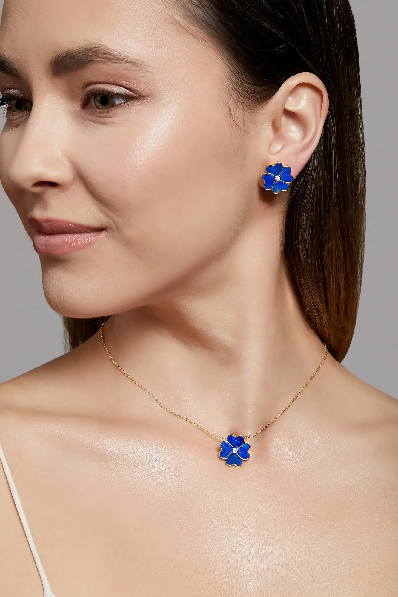 Clover Faith Lapis Lazuli Classic Necklace Dryden Jewelry