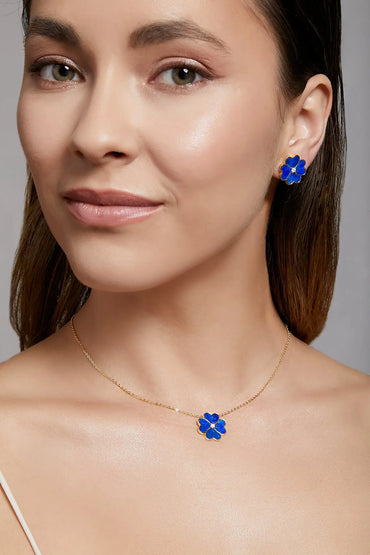 Clover Faith Lapis Lazuli Classic Studs Dryden Jewelry