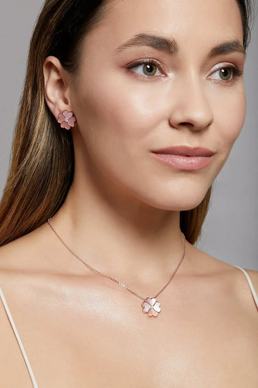 Clover Faith Pink Mother of Pearl Classic Studs Dryden Jewelry