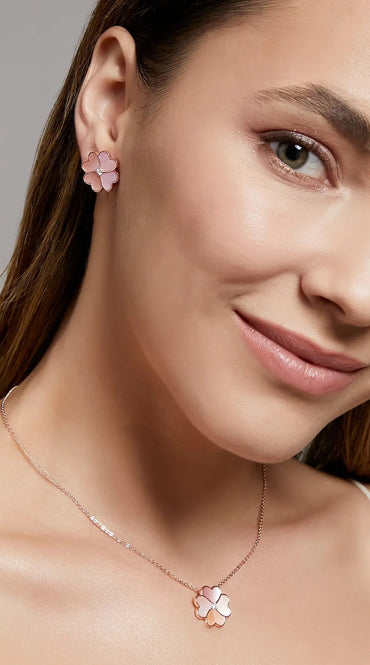Clover Faith Pink Mother of Pearl Classic Necklace Dryden Jewelry