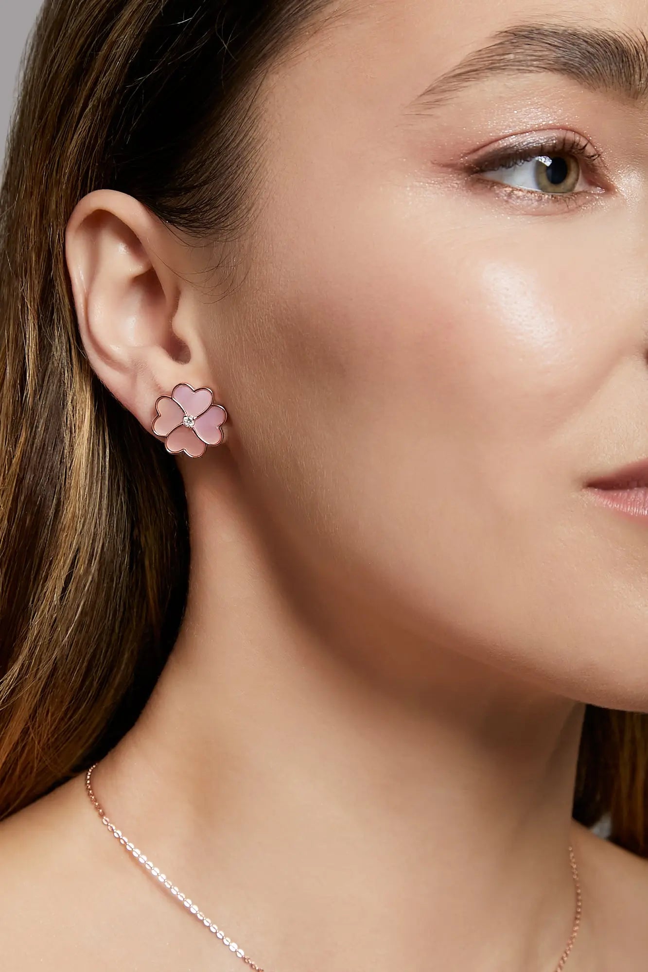 Clover Faith Pink Mother of Pearl Classic Studs Dryden Jewelry
