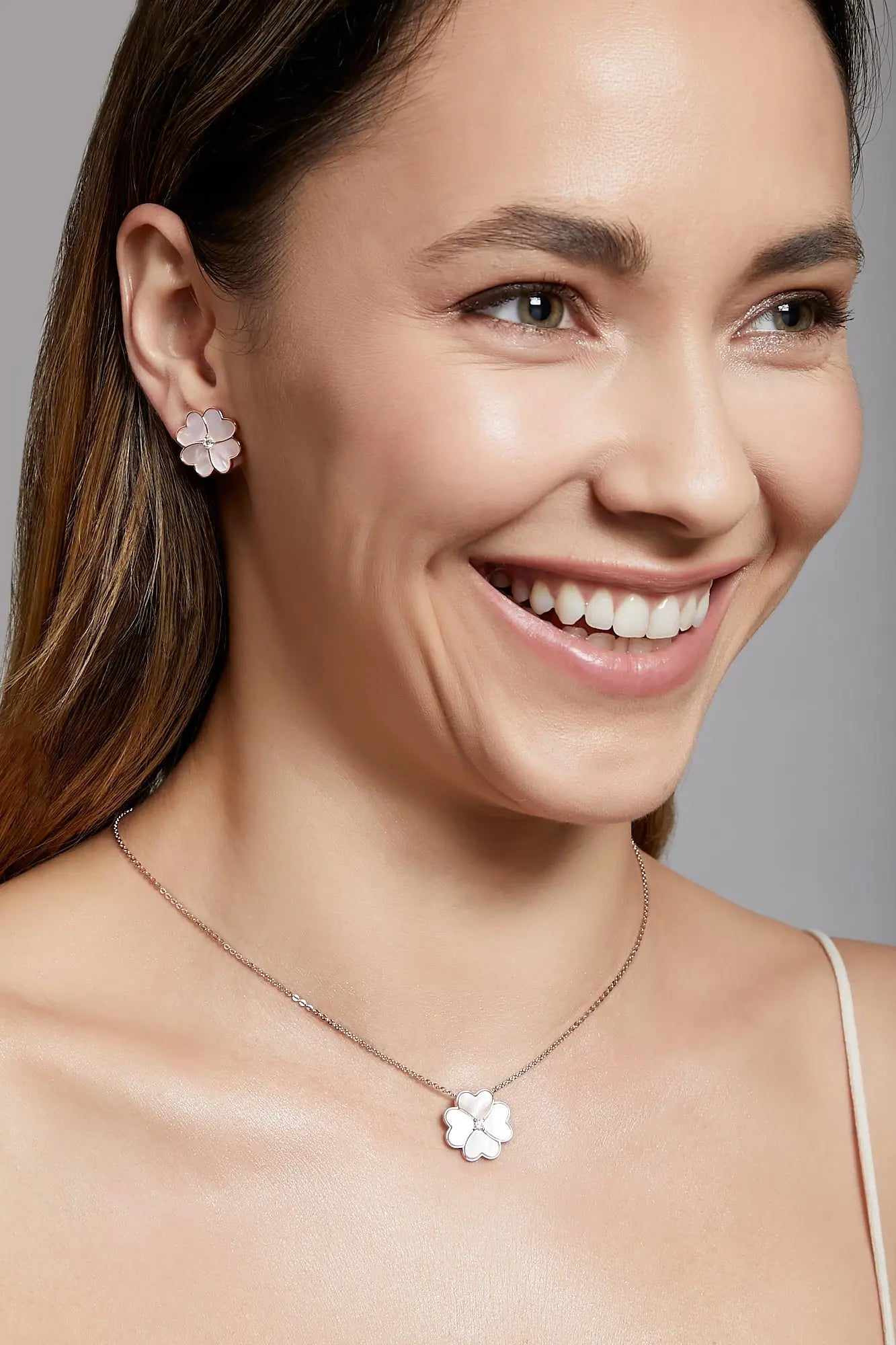 Clover Faith White Mother of Pearl Classic Studs Dryden Jewelry
