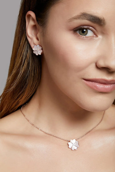 Clover Faith White Mother of Pearl Classic Studs Dryden Jewelry