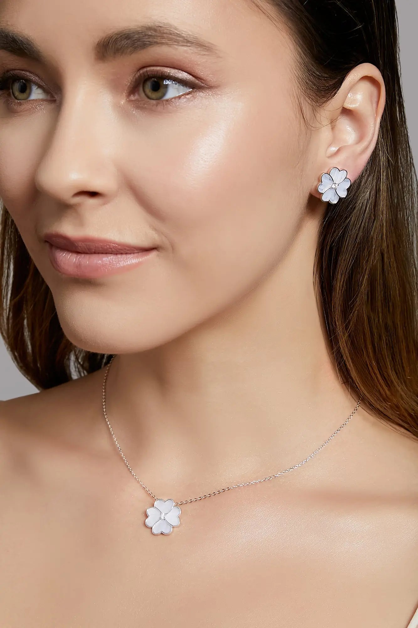Clover Faith Chalcedony Classic Studs Dryden Jewelry