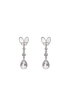 Butterfly Glamor Silver Dangling Earrings Dryden Jewelry
