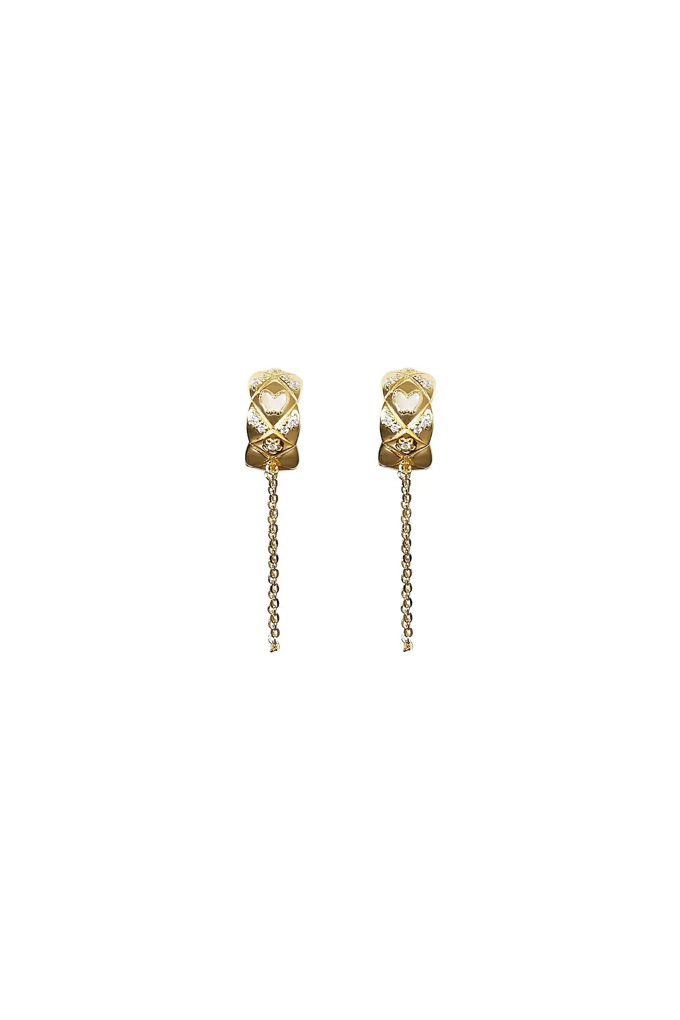Butterfly Dangling Yellow Gold Chain Earrings Dryden Jewelry