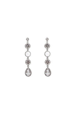 Clematis Long Goddess Silver Dangling Earrings Dryden Jewelry