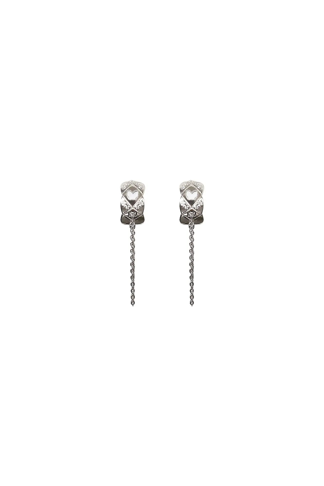 Butterfly Dangling Silver Chain Earrings Dryden Jewelry