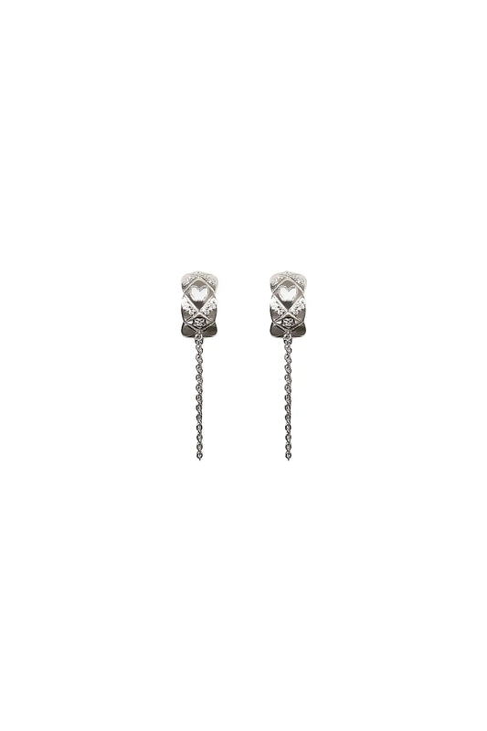 Butterfly Dangling Silver Chain Earrings Dryden Jewelry