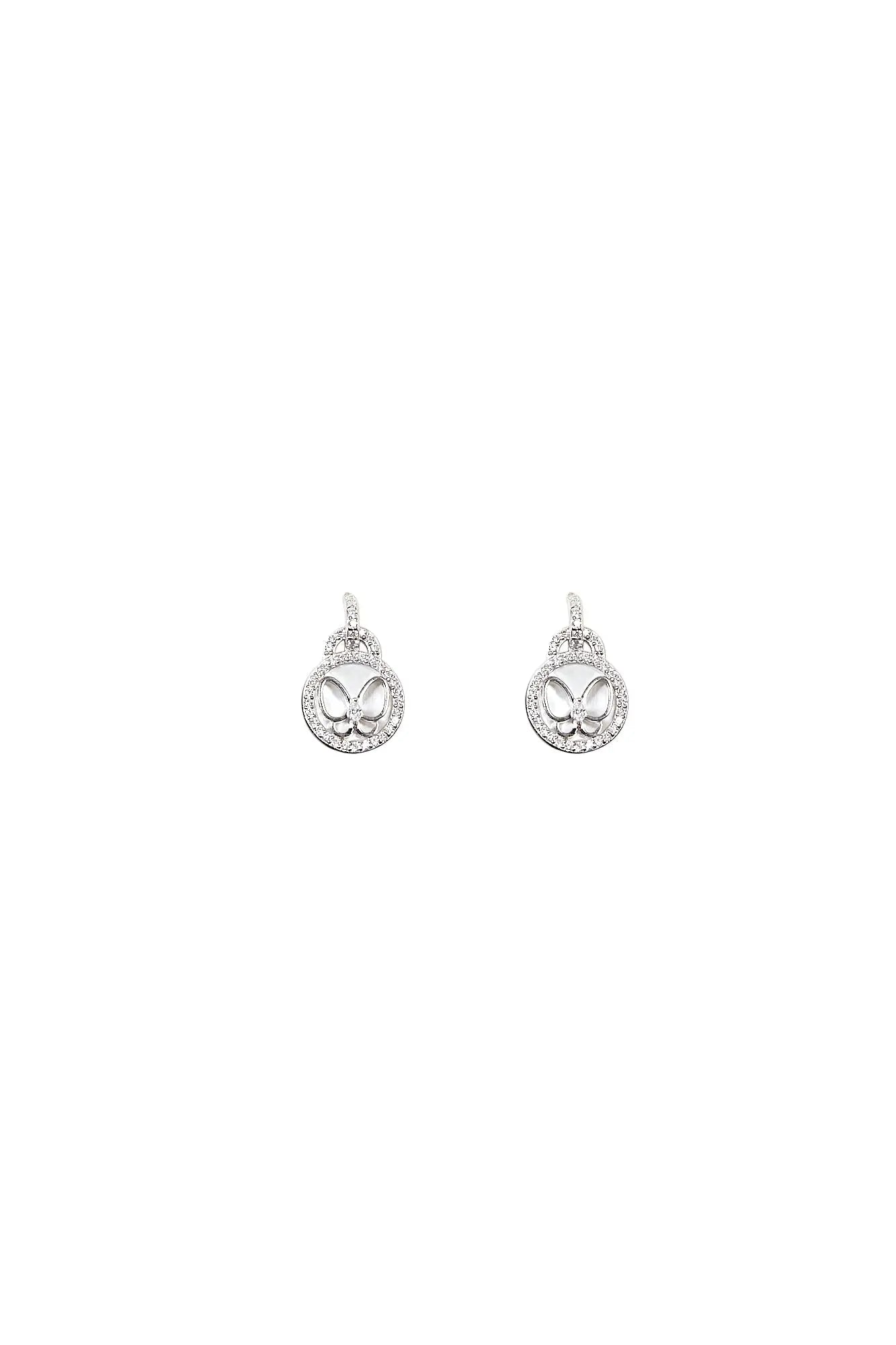 Butterfly Mini Goddess Silver Dangling Earrings Dryden Jewelry