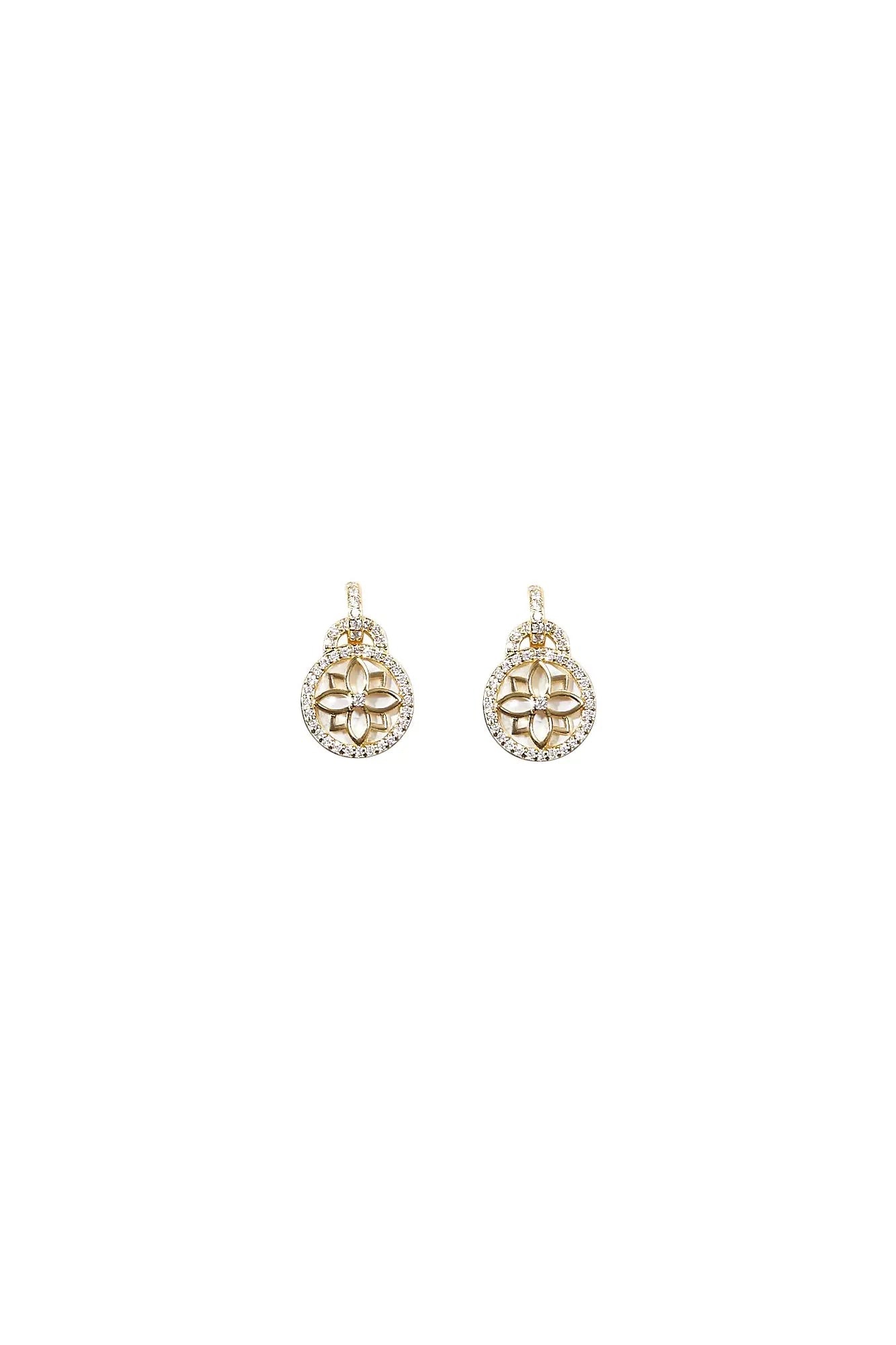 Clematis Mini Goddess Yellow Gold Earrings Dryden Jewelry