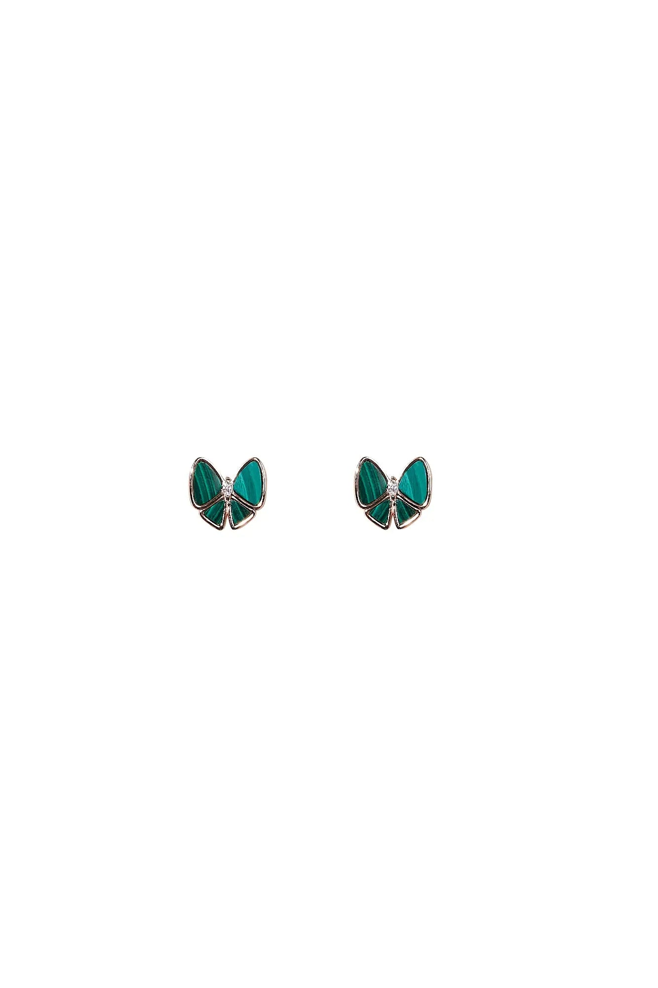 Playful Bow Malachite Studs Dryden Jewelry
