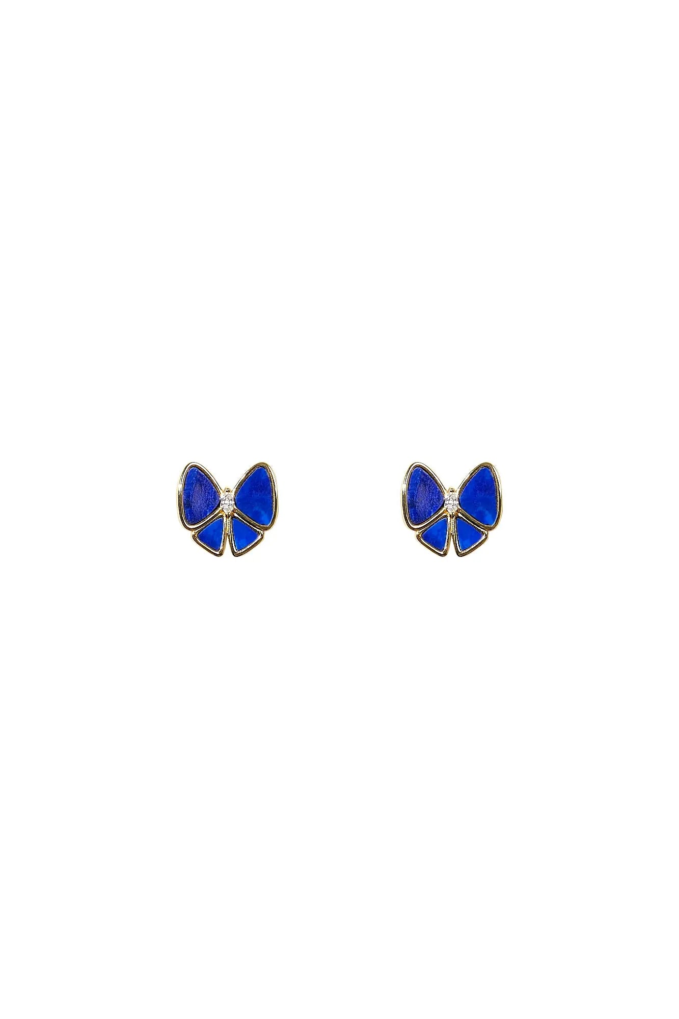 Playful Bow Lapis Lazuli Studs Dryden Jewelry
