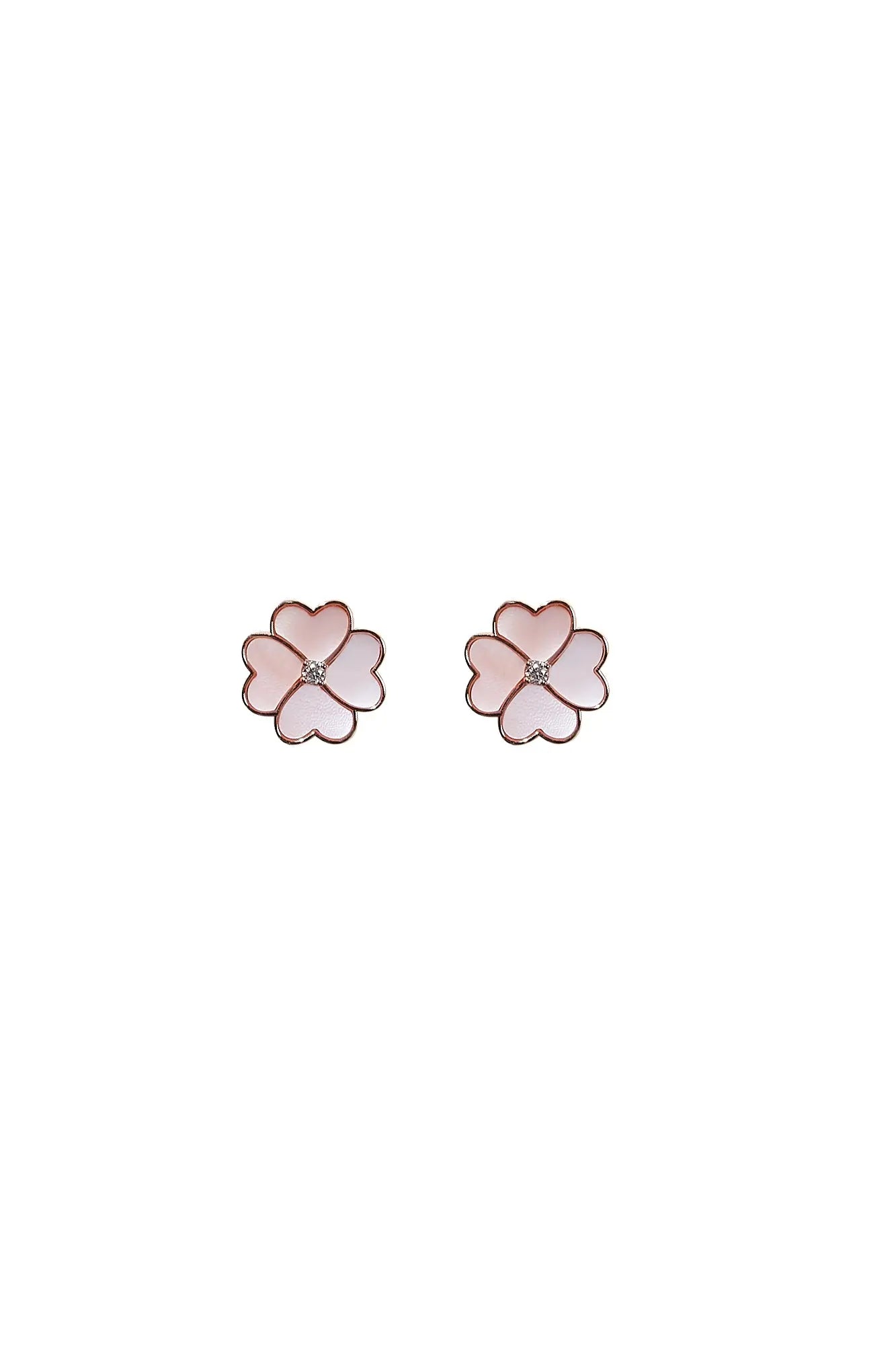 Clover Faith Pink Mother of Pearl Classic Studs Dryden Jewelry