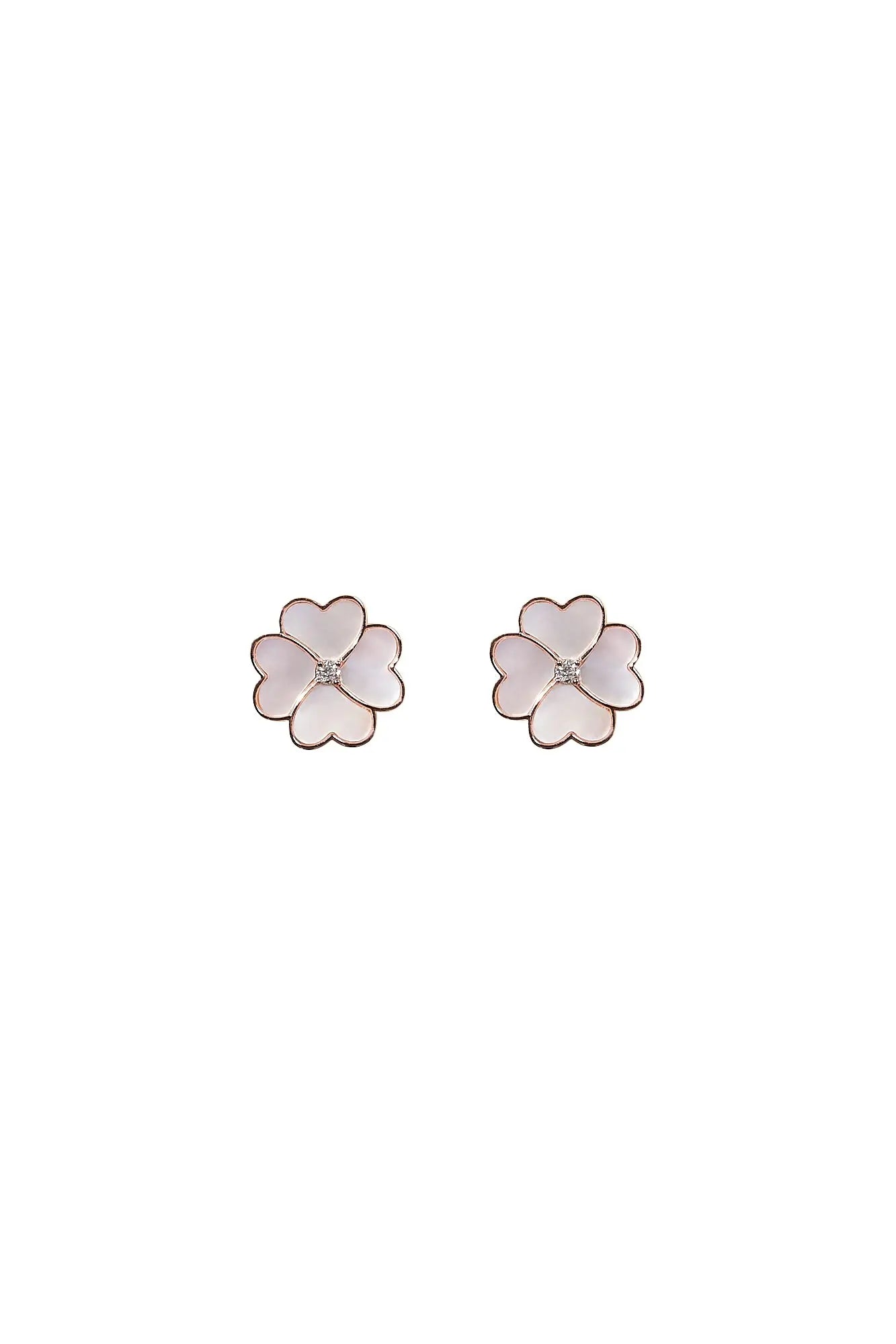 Clover Faith White Mother of Pearl Classic Studs Dryden Jewelry