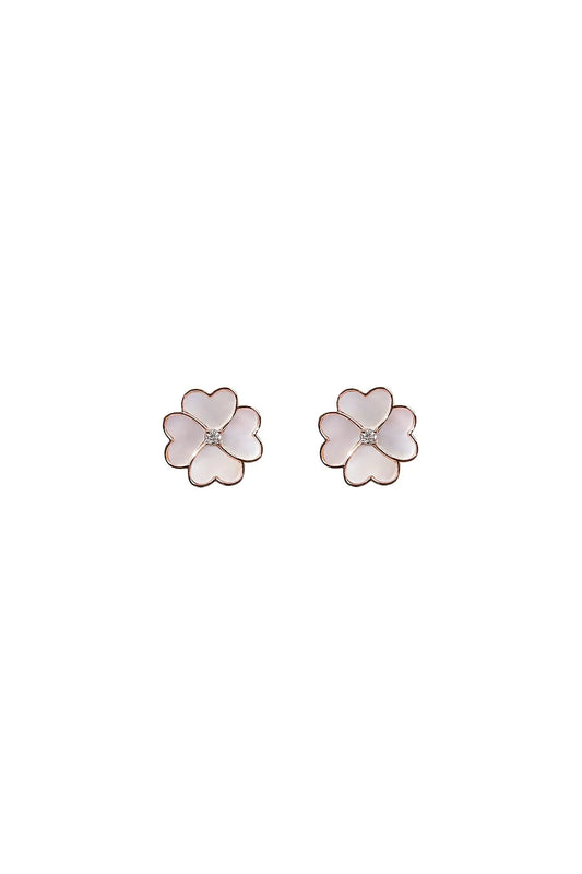 Clover Faith White Mother of Pearl Classic Studs Dryden Jewelry