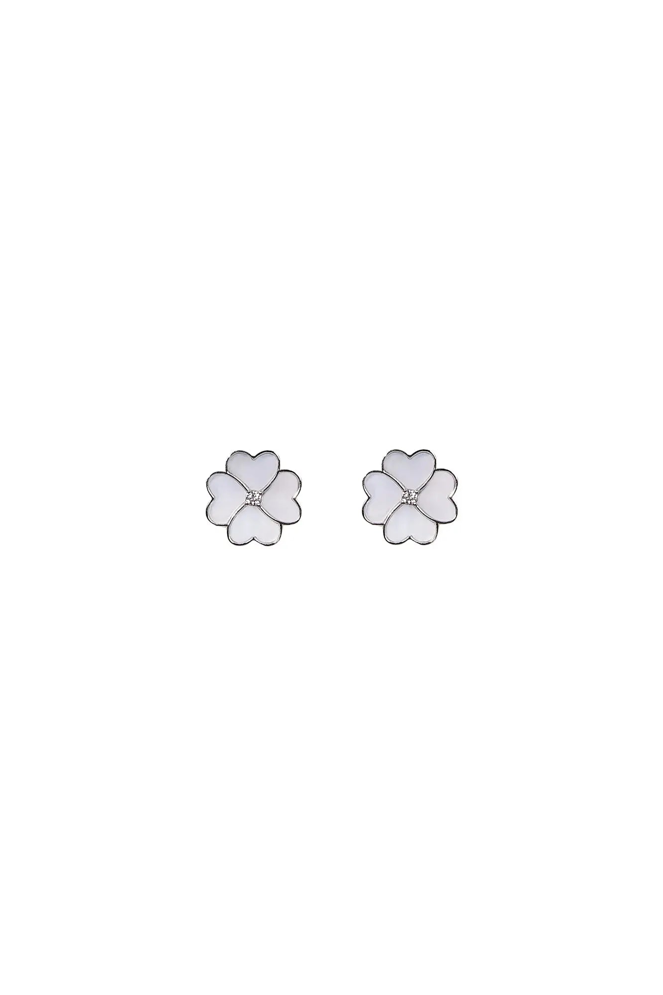 Clover Faith Chalcedony Classic Studs Dryden Jewelry