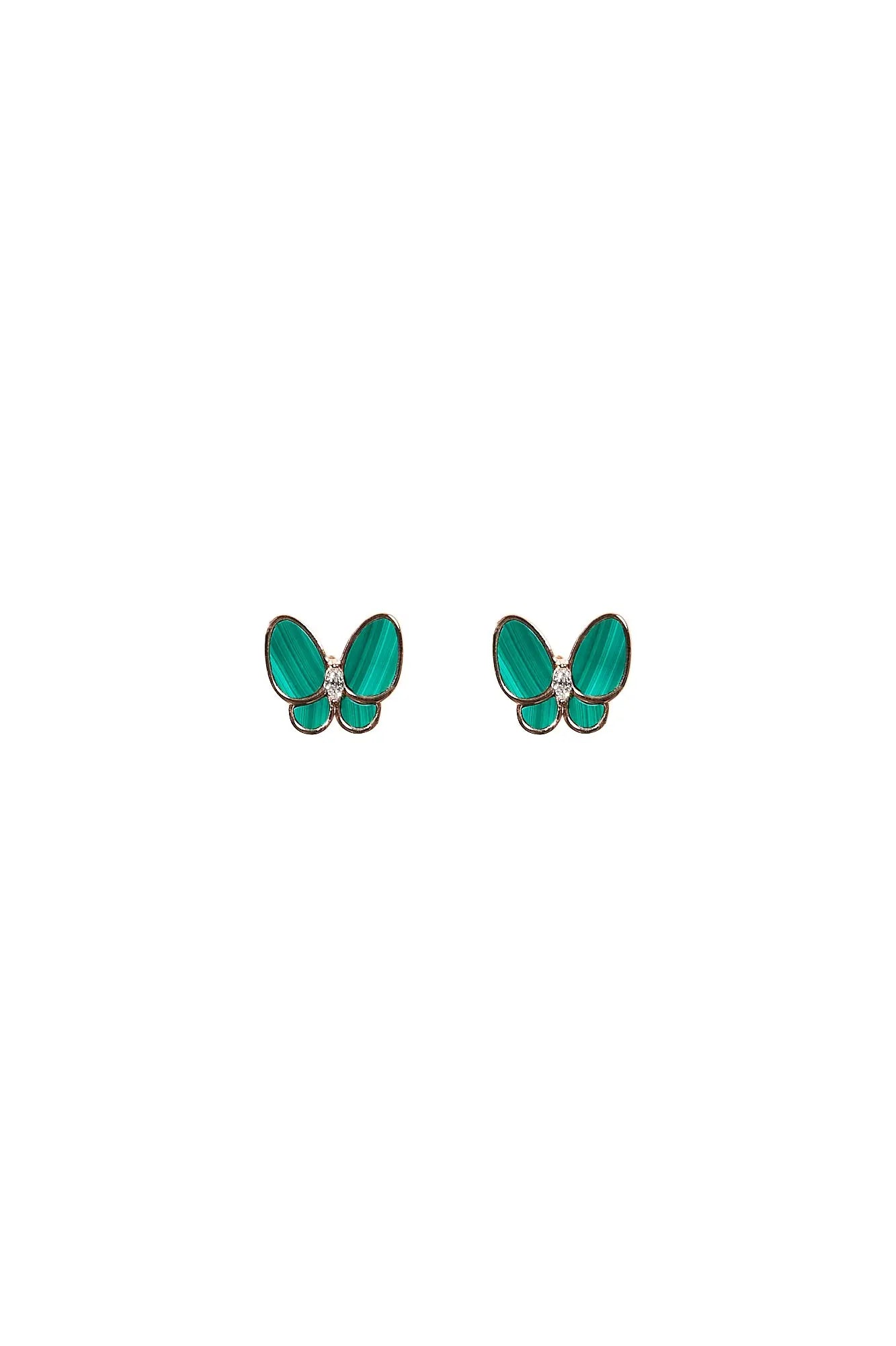 Butterfly Malachite Classic Studs Dryden Jewelry