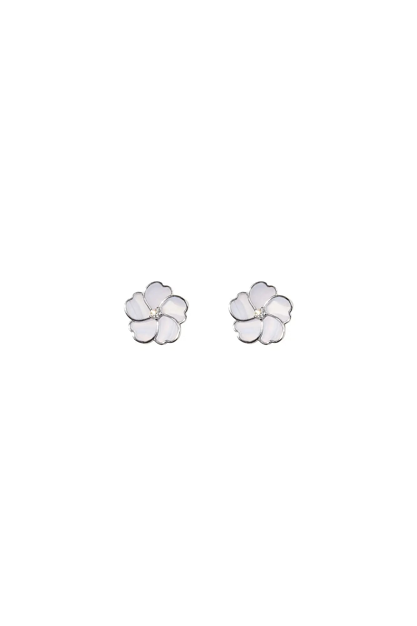 Bauhinia Blakeana Chalcedony Classic Studs Dryden Jewelry