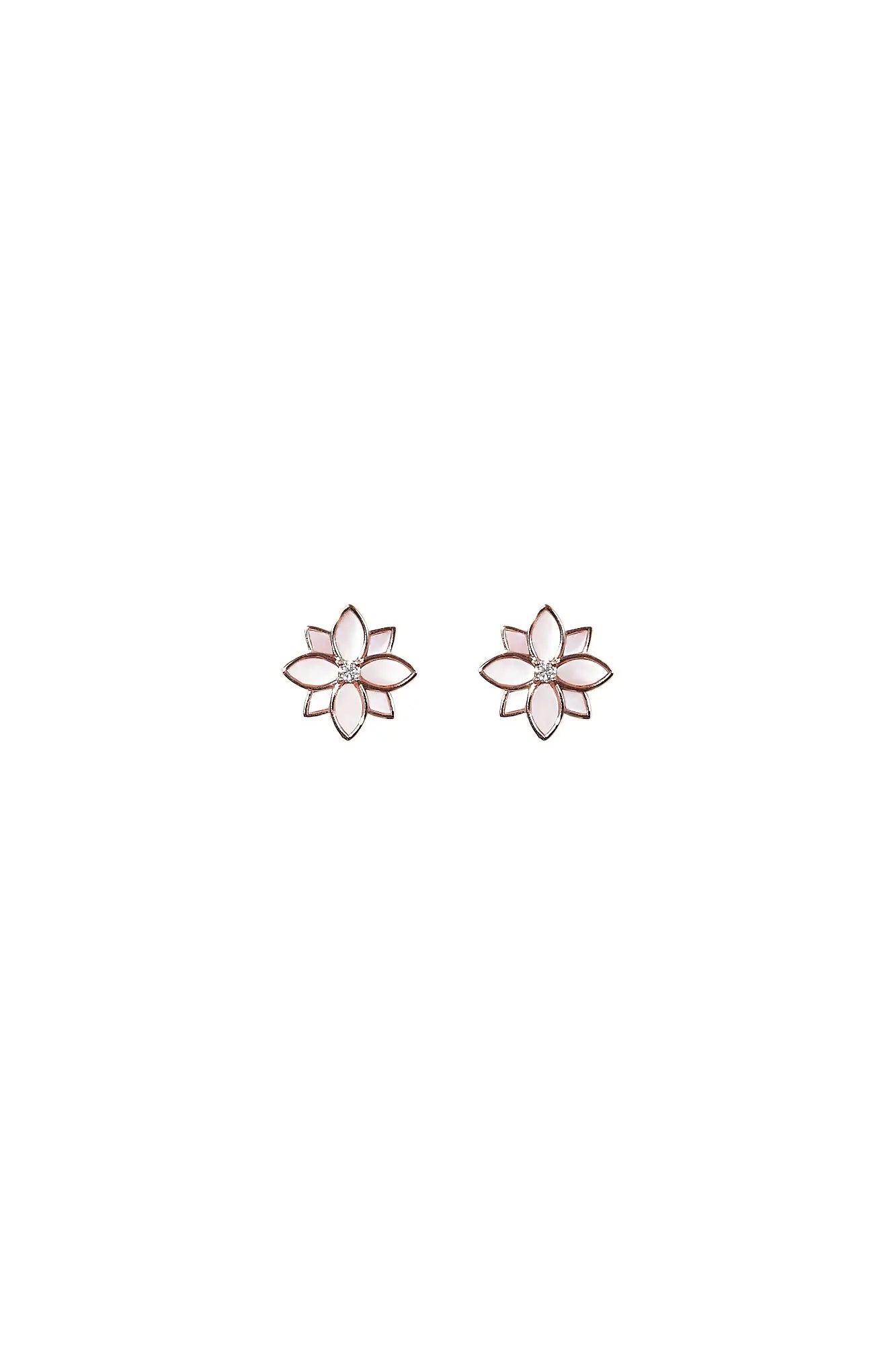 Clematis Pink Mother of Pearl Classic Studs Dryden Jewelry