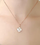 Clematis White Mother of Pearl Classic Necklaces