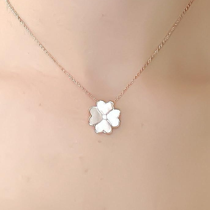 Clover Faith White Mother of Pearl Classic Necklace